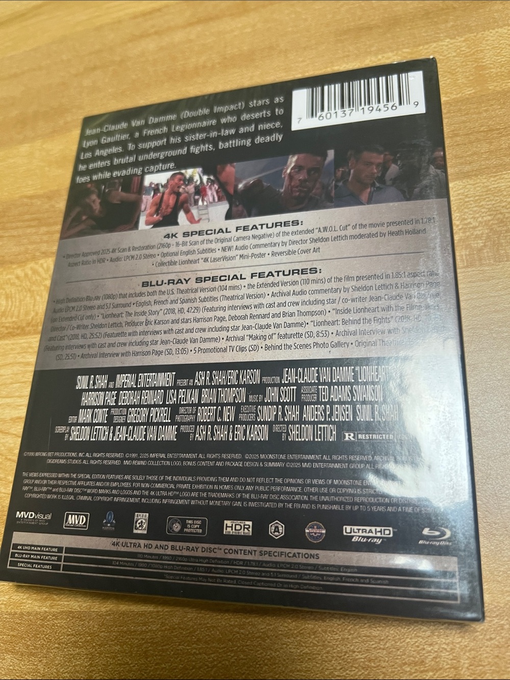 #2893*Van Damme Lionheart 4K Ultra HD Collector Cover - Black and Red - Picture 3 of 14